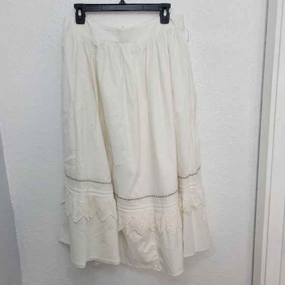 Free People Maeberrie Top & Skirt Set Coord Embroidered NWT Ivory Size XL - Picture 9 of 16